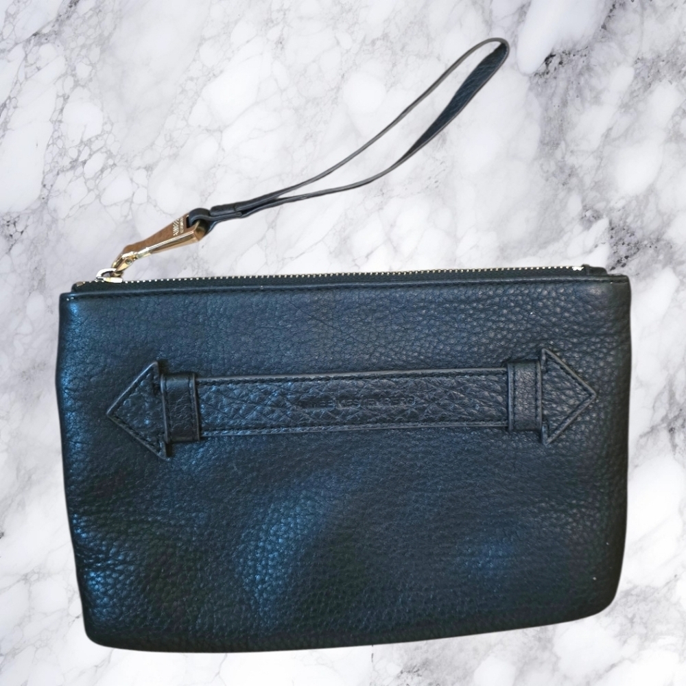 Aimee Kestenberg Black Pebbled Leather Wristlet